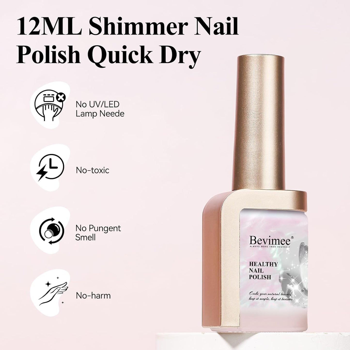 Quick Dry Nail Polish - Mermaid Shimmer Nail Lacquer Pearl White, Green Aurora Effect, Air Dry Fast Fingernail And Toenail Polish, 12ML