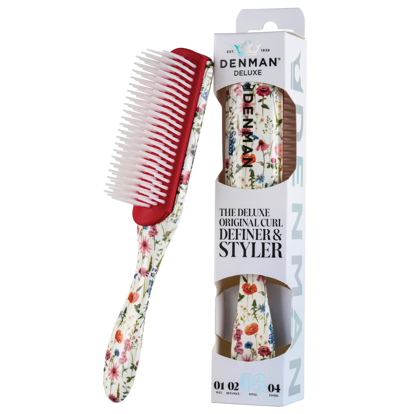 Denman D3 Curly HairBrush for Women & Men – 7 Row Detangling & Curl Defining Brush for Natural