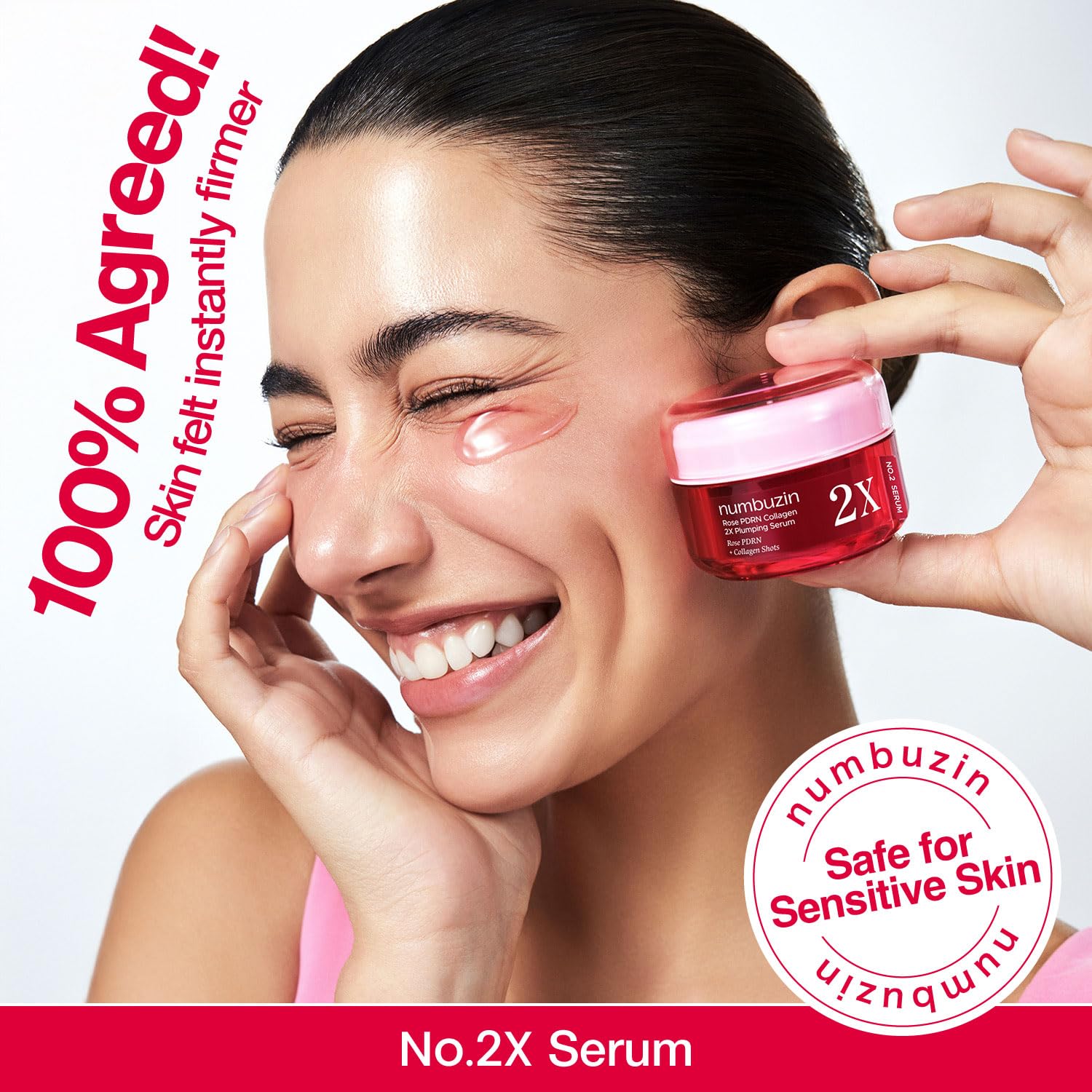 numbuzin No.2X Rose PDRN Collagen Plumping Serum, Collagen Spicule Serum for Firming & Volume Glow