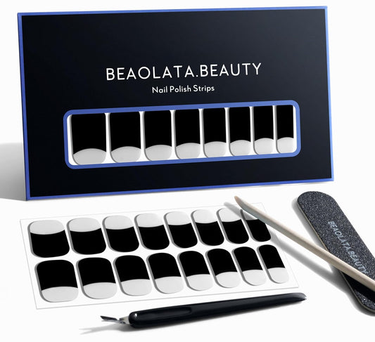 Nail Polish Strips, 32PCS Salon Quality Wraps, Long Lasting Gel Nail Stickers for Women Easy Apply&