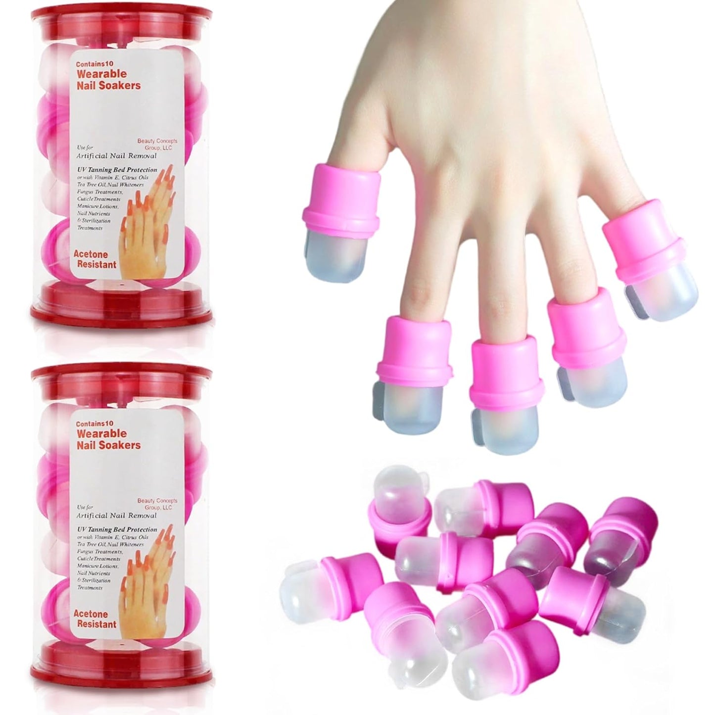 Nail Polish Remover 20Pcs Nail Soak Off Clips, Practical Convenient Polish Remover, Plastic Gel Soak Off Solvent Cleaner Wrap Clip Cap Tool
