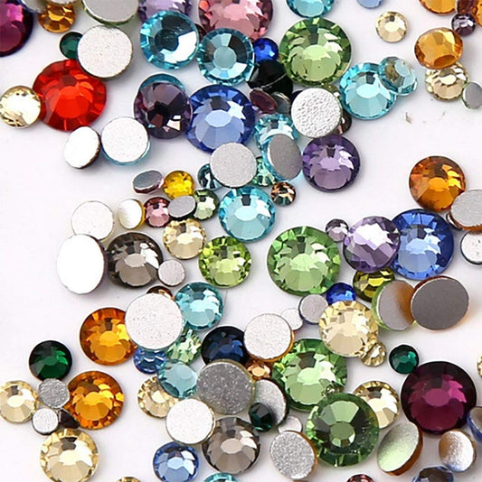 Rhinestones flat back gems round DIY decorative Nail Face and apparel accessories ss3-20 mix