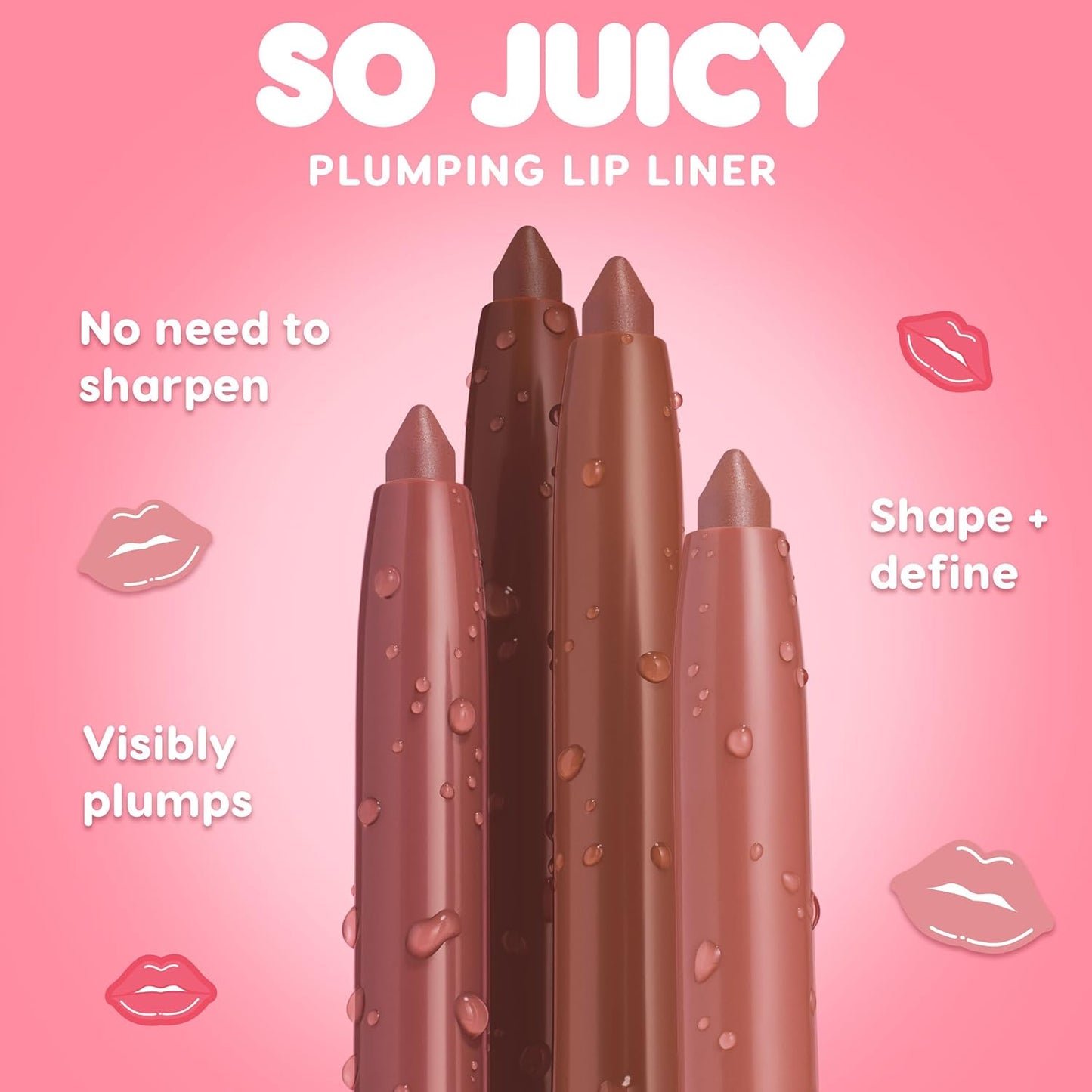 ColourPop So Juicy Plumping Lip Liner with Peptides - Long Lasting Lip Liner for Visibly Plumped & Shaped Lips - Enriched with Smoothing Ceramides & Peppermint - Love That (0.01 oz)