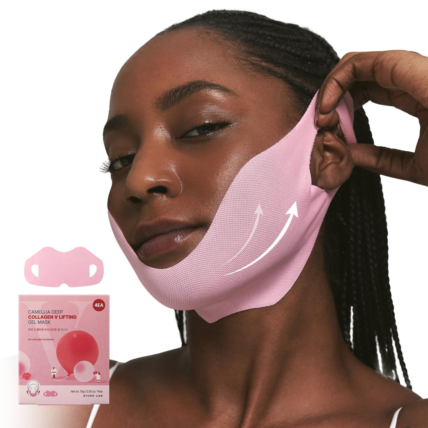 ROUND LAB Camellia Deep Collagen V Lifting Gel Mask 14ea | Double-chin Turkey Neck Instant Face