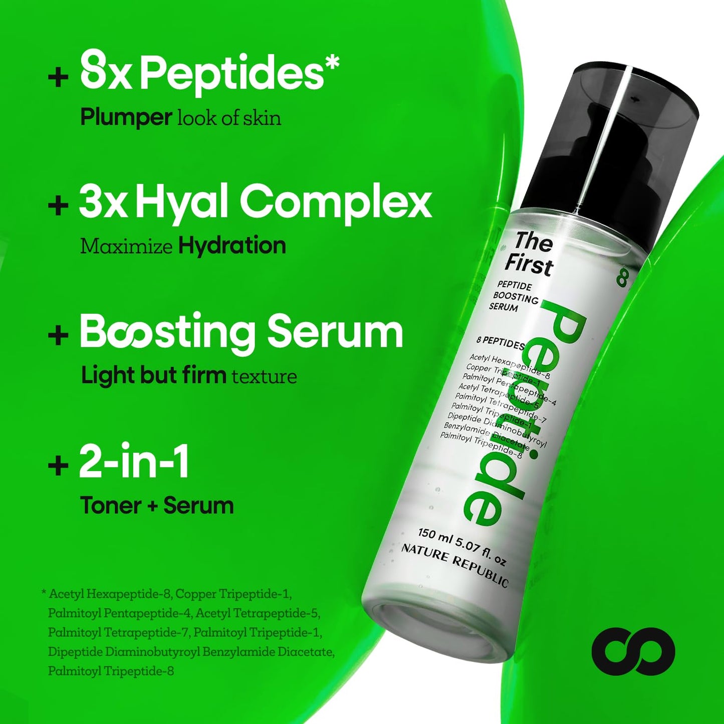Nature Republic The First Peptide Boosting Serum | Niacinamide, Adenosine, Hydrating & Firming