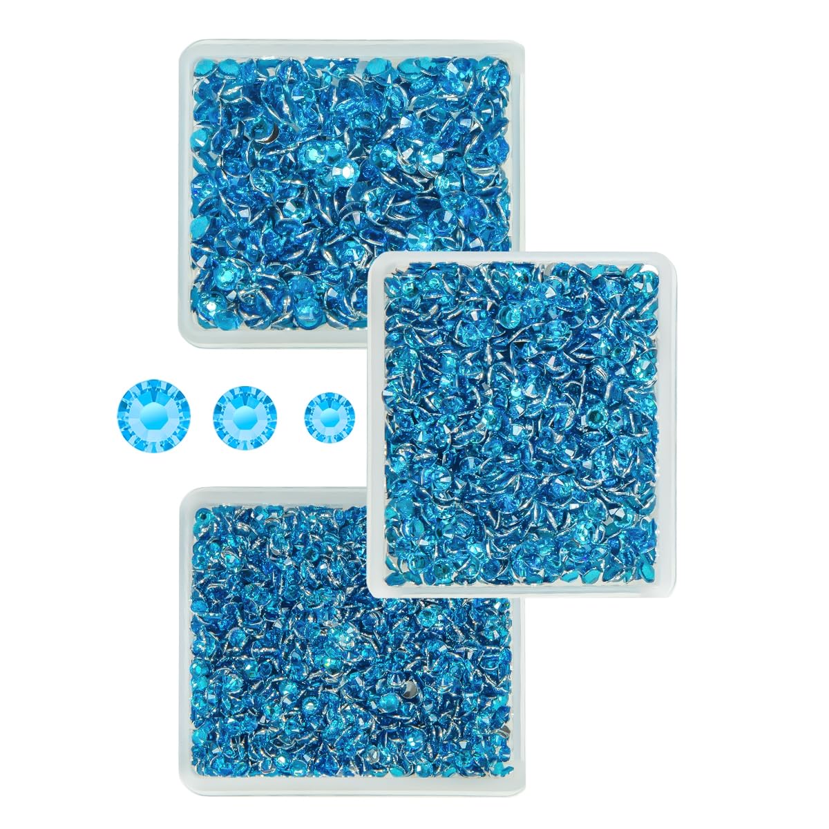 3 Boxes Classic Jean Blue Resin Crystal Rhinestones for Bedazzling Crafting 3mm 4mm 5mm Midblue??Flatback Stones Diamonds Crystals Gems for Face Eyes Makeup Tumblers Bottles DIY Crafts Clothes