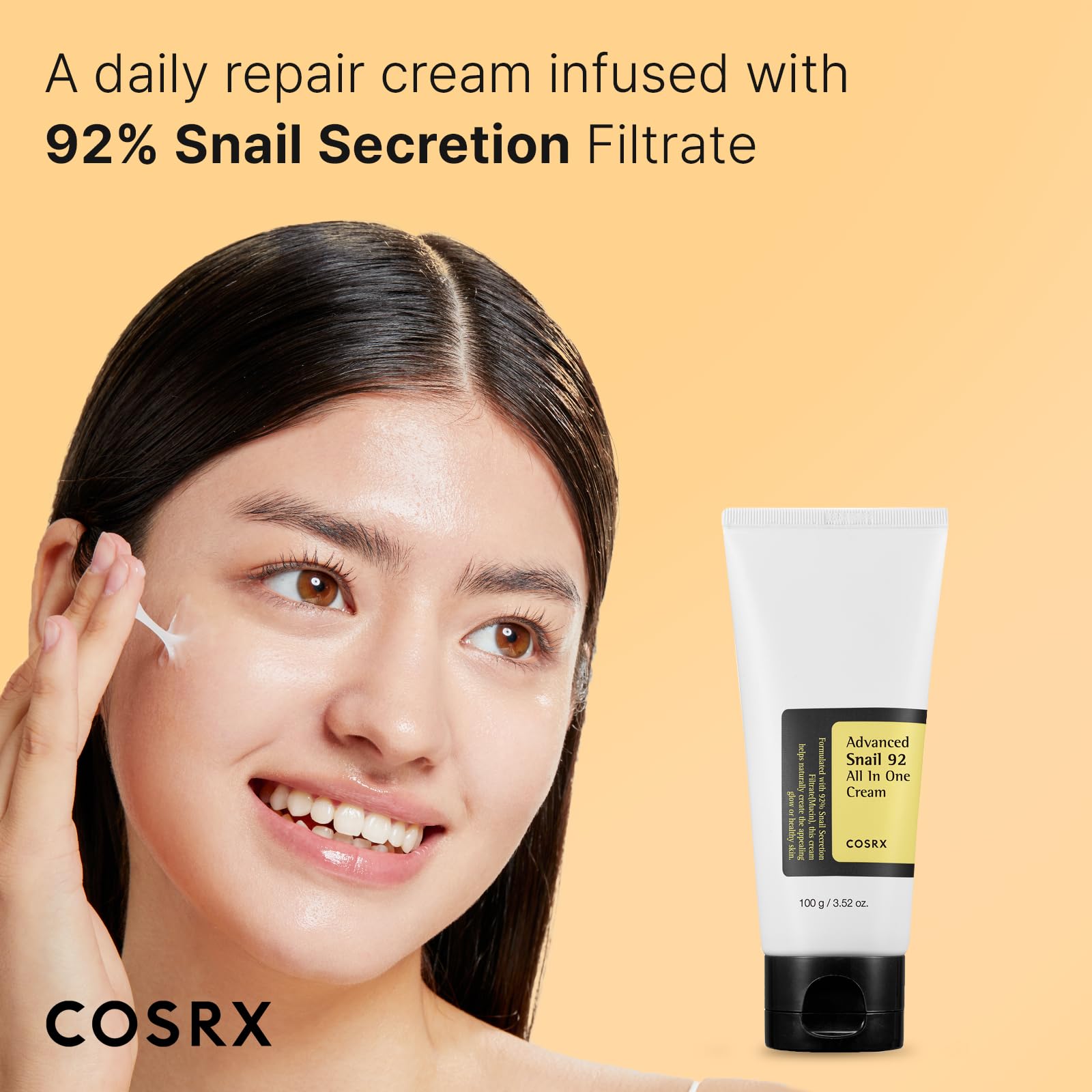 COSRX Snail Mucin 92% Moisturizer, Daily Repair Face Gel Cream Tube Type for Dry, Sensitive Skin