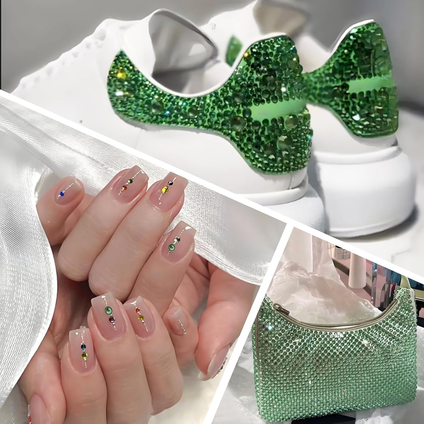 2000 PCS SS16 Flatback Rhinestones,12-Facet Diamond-Cut Glass Gems for Nail Art,Clothing,DIY Crafts,Glue-On Decoration Stones with Silver Backing,Peridot