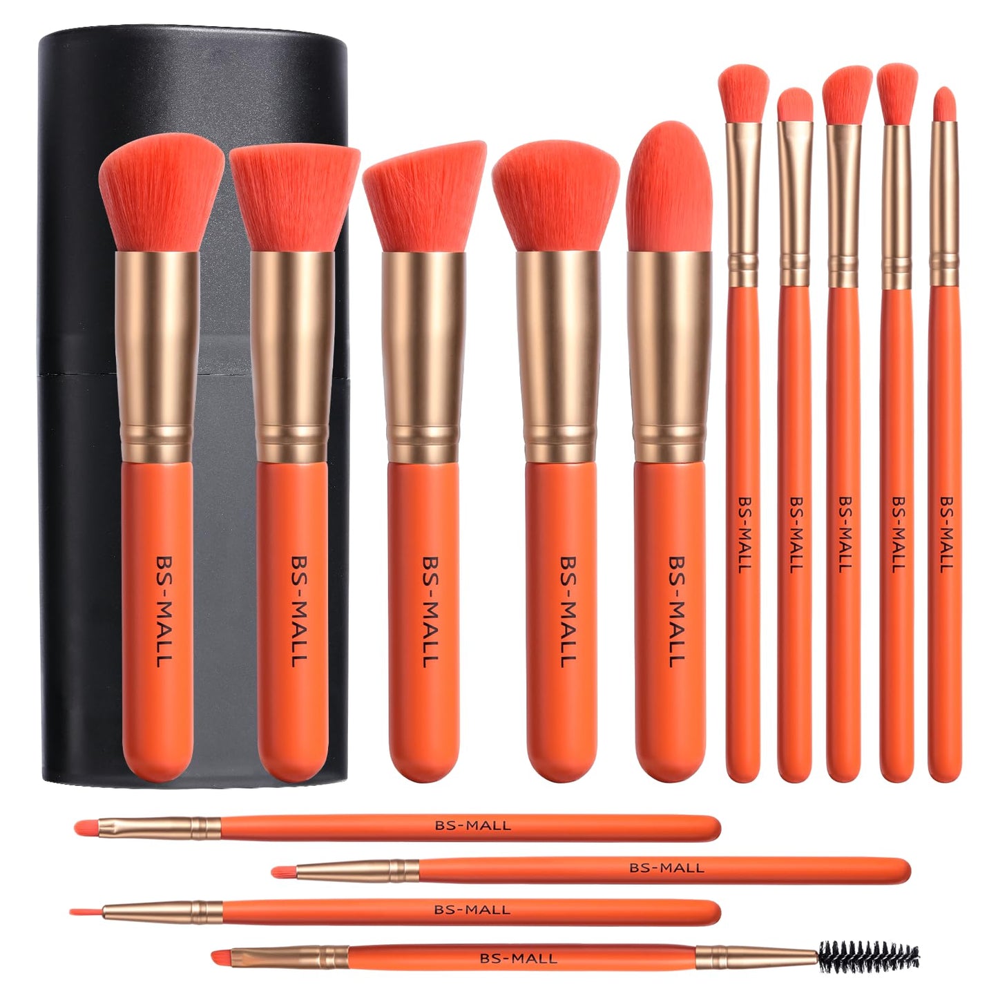 BS-MALL Makeup Brush Set 14 Pcs With Case - Foundation Brush, Concealer Brush, Blush Brush &