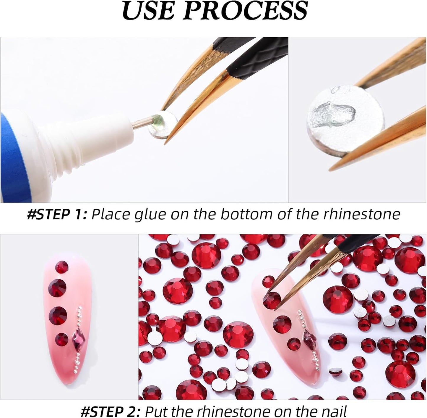Siam Flatback Rhinestones, Glass Rhinestones for Nail Art and Craft, Glue Fix, Loose Crystal Gemstones(Siam, SS16, 2880pcs, 3.8-4.0mm)