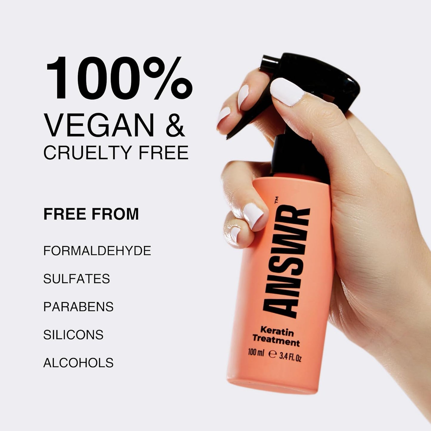 ANSWR At Home Brazilian Keratin Hair Treatment for All Hair Types – Deep Nourishment, Eliminates Frizz, Salon Results At Home, Sulfate-Free, Safe for Colored Hair, 90 Day Lasting results