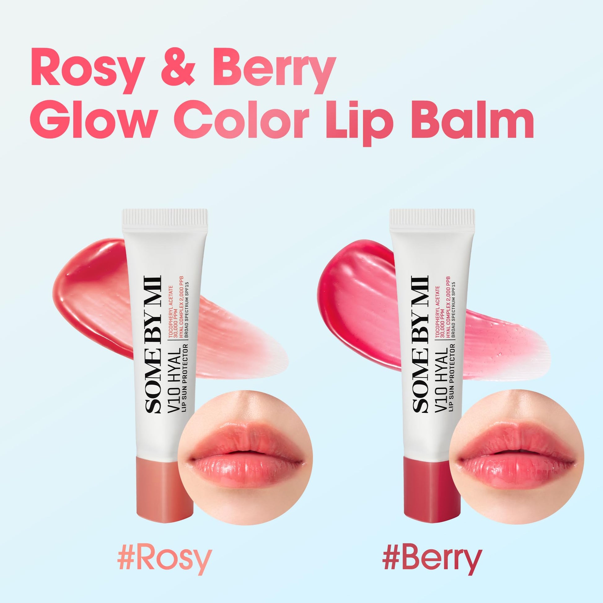 SOME BY MI V10 Hyal Lip Sun Protector Berry – Pack of 2, 0.46oz – Korean Tinted Glow SPF 15