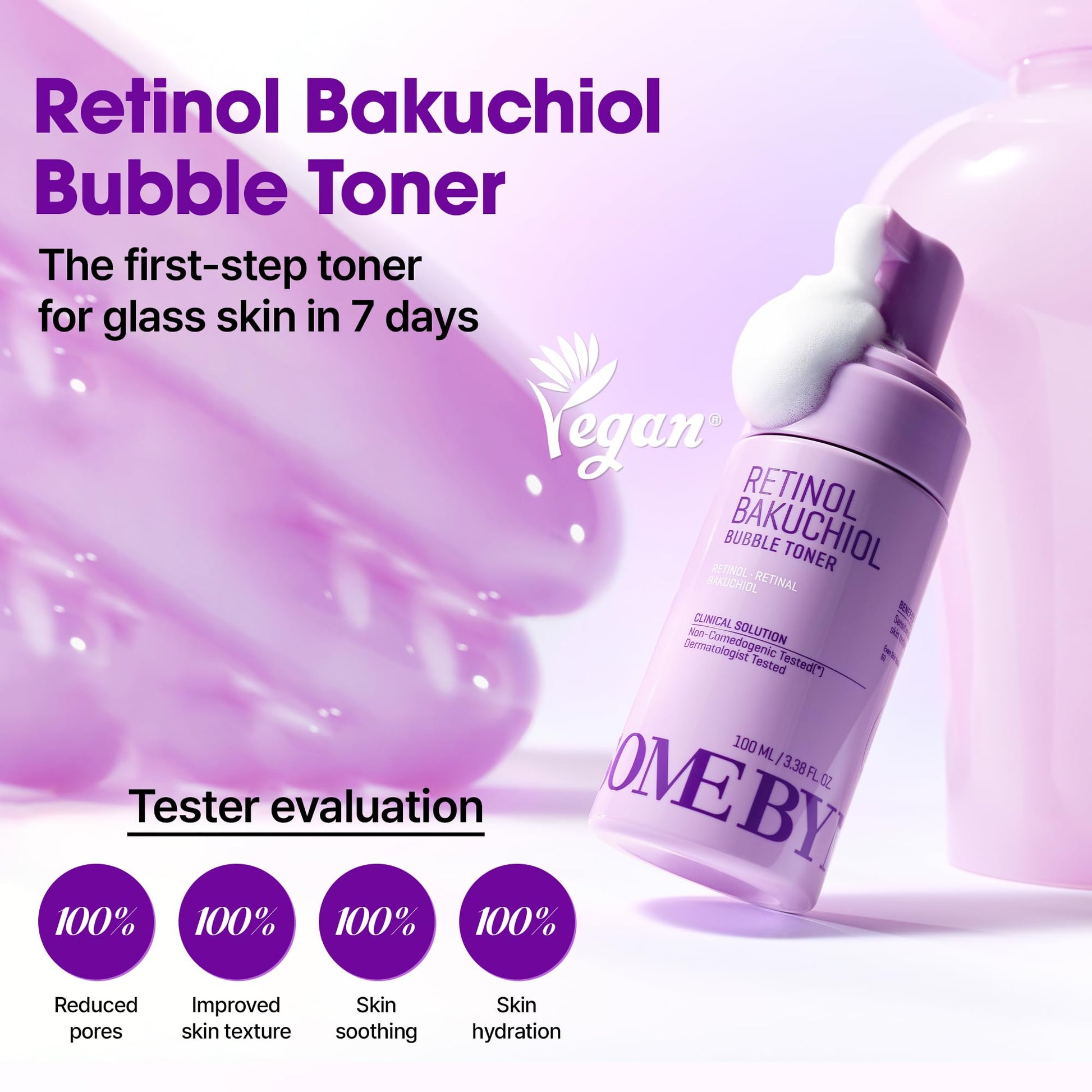 SOME BY MI Retinol Bakuchiol Bubble Toner – 3.4oz, 100ml – Korean Retinol Face Toner for Glass Skin