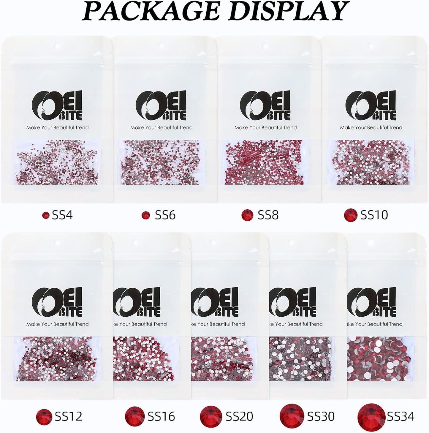 Siam Flatback Rhinestones, Glass Rhinestones for Nail Art and Craft, Glue Fix, Loose Crystal Gemstones(Siam, SS34, 288pcs, 7.1-7.3mm)