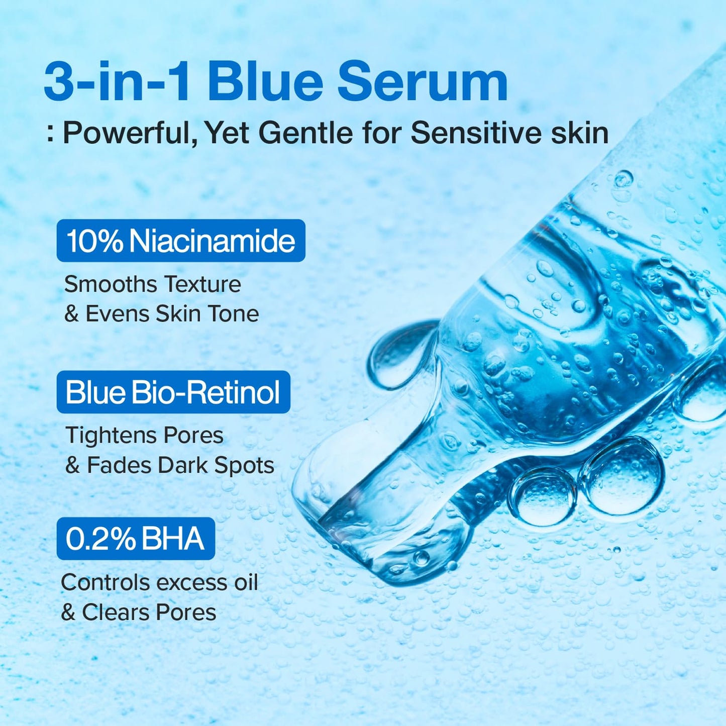 numbuzin No.3 retinol Serum | Blue Bio-Retinol Pore Refining Serum | Retinol Beginner, Tightening