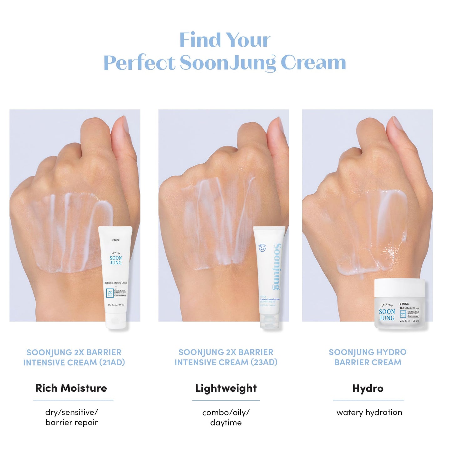 ETUDE SoonJung 2x Intensive Cream for Barrier Repair, Rich Moist, Madecassoside & Panthenol for