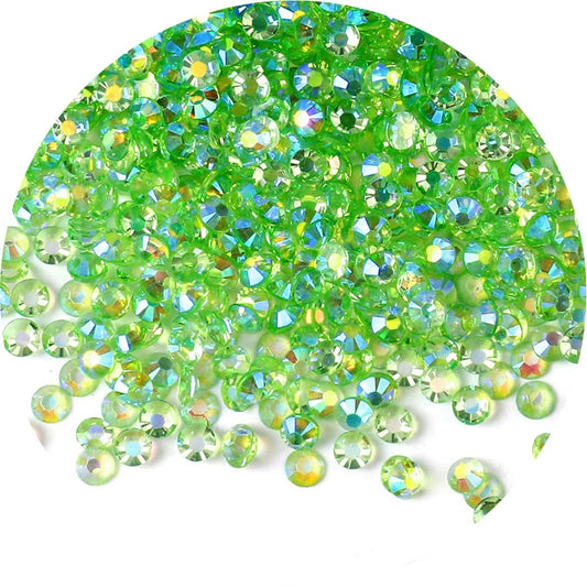 2250 Pcs SS16 4mm AB Flatback Rhinestones for Nails Art Crafts Transparent Glitter Round Gems Crystals DIY Clothes Shoes(Clear Light Green AB)