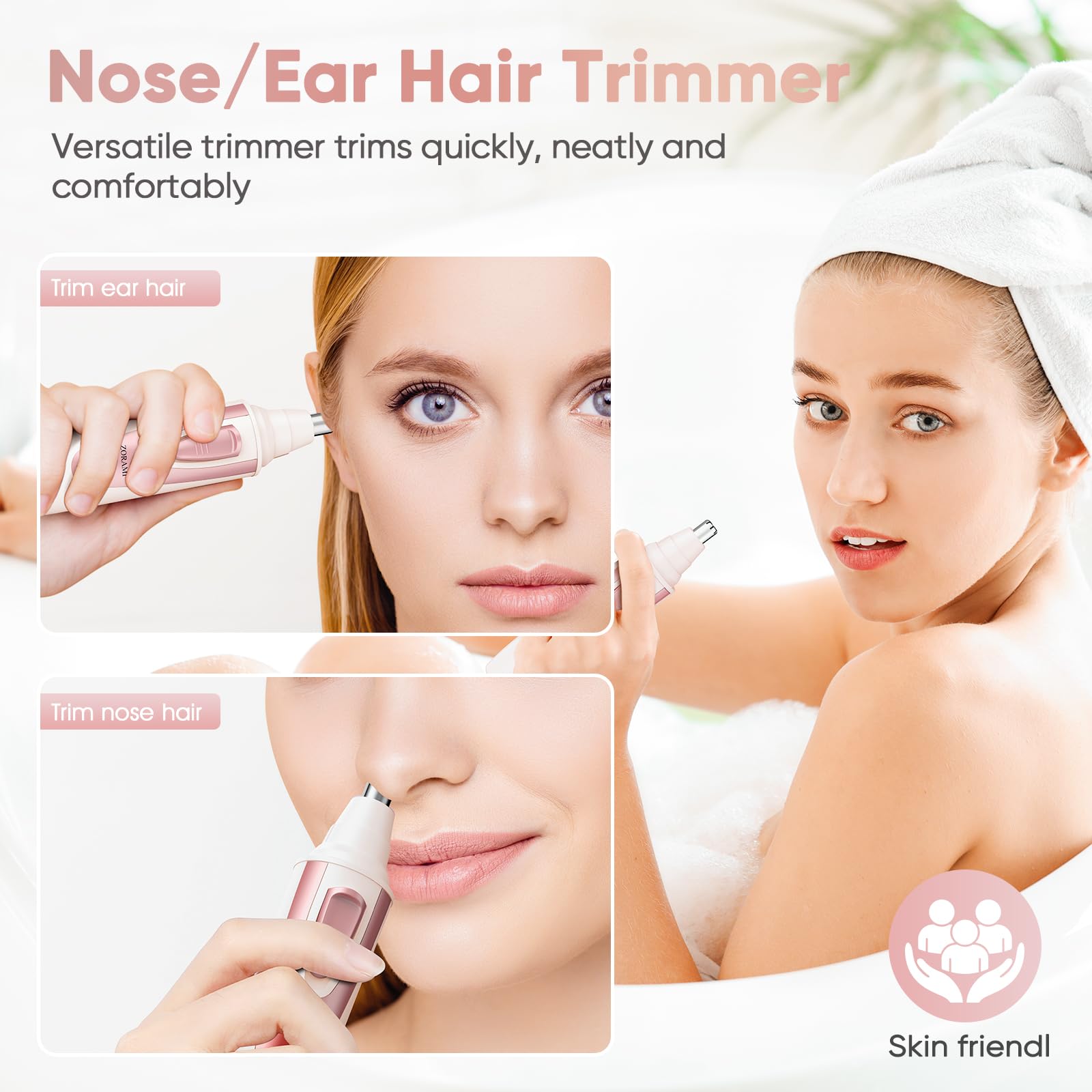 Ear and Nose Hair Trimmer Clipper - 2026 Professional Painless Eyebrow & Facial Hair Trimmer for