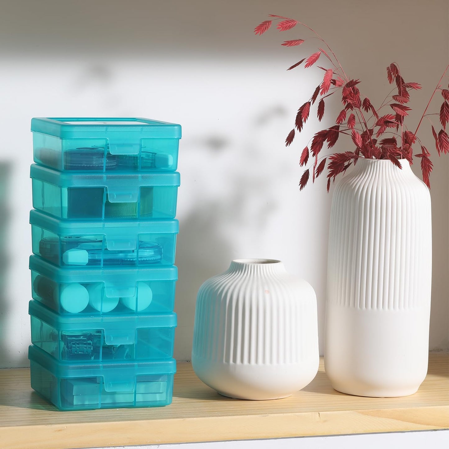 18 Pack Small Plastic Storage Containers Clear Arts & Crafts Storage Boxes & Organizers Stackable Small Containers With Lids For Organizin (Set 5)