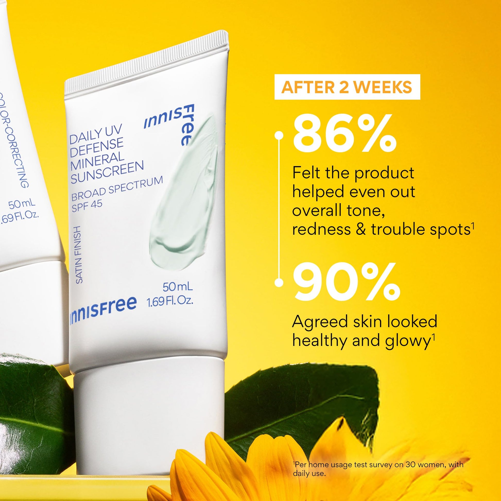 innisfree Daily Mineral UV Defense SPF 45 | Tinted Korean Sunscreen with Zinc Oxide for Redness |