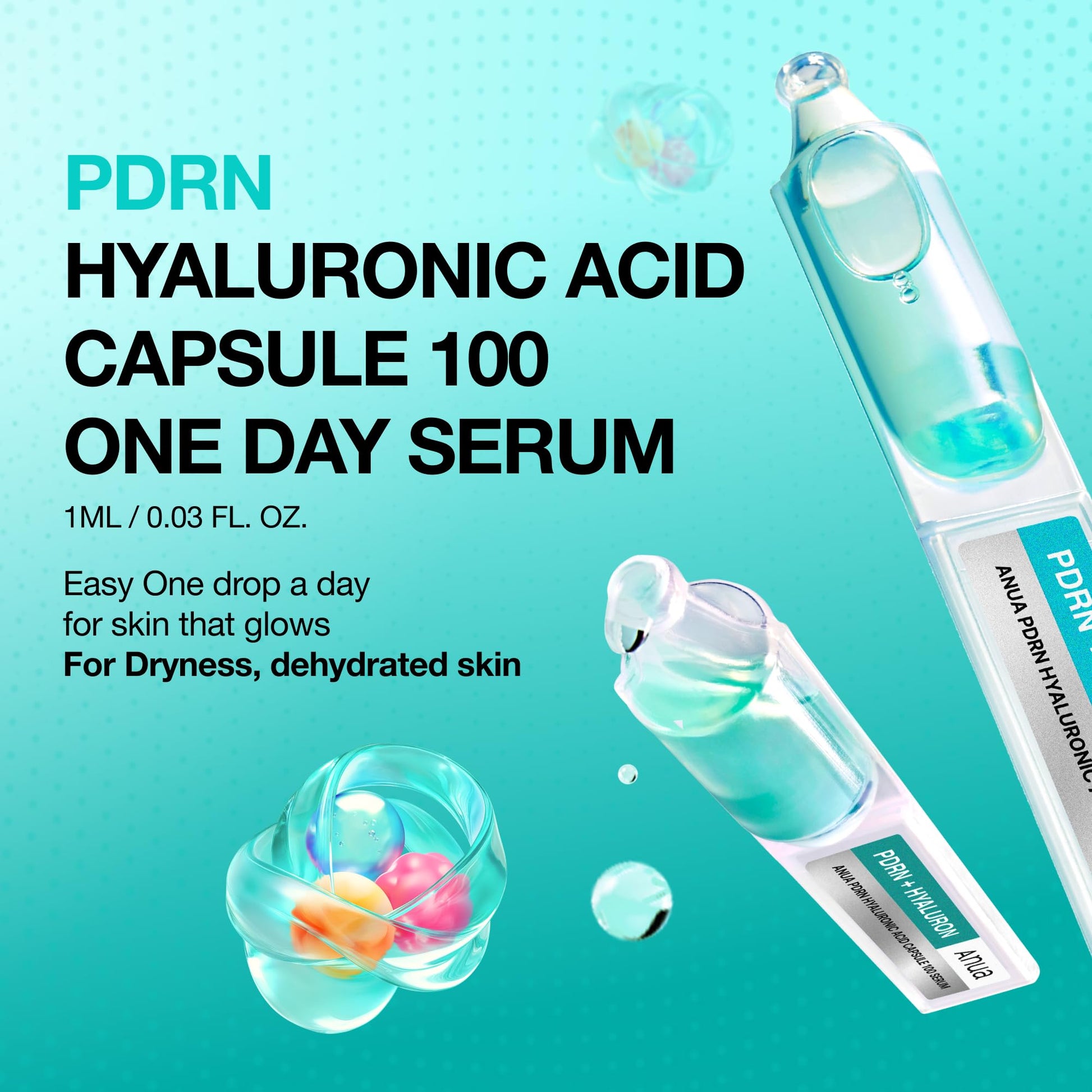 Anua PDRN Hyaluronic Acid Capsule 100 Serum, 0.33 fl.oz