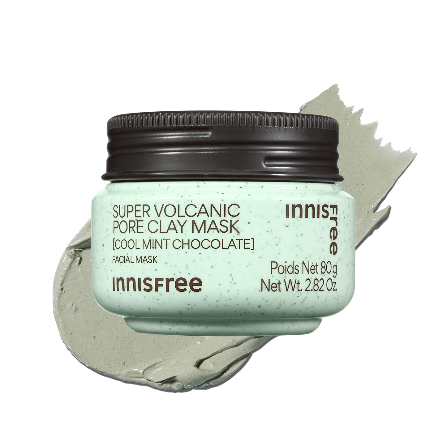 Innisfree Mint Chocolate Super Volcanic Clay Mask | Exfoliating Korean Mask with AHA and Hyaluronic