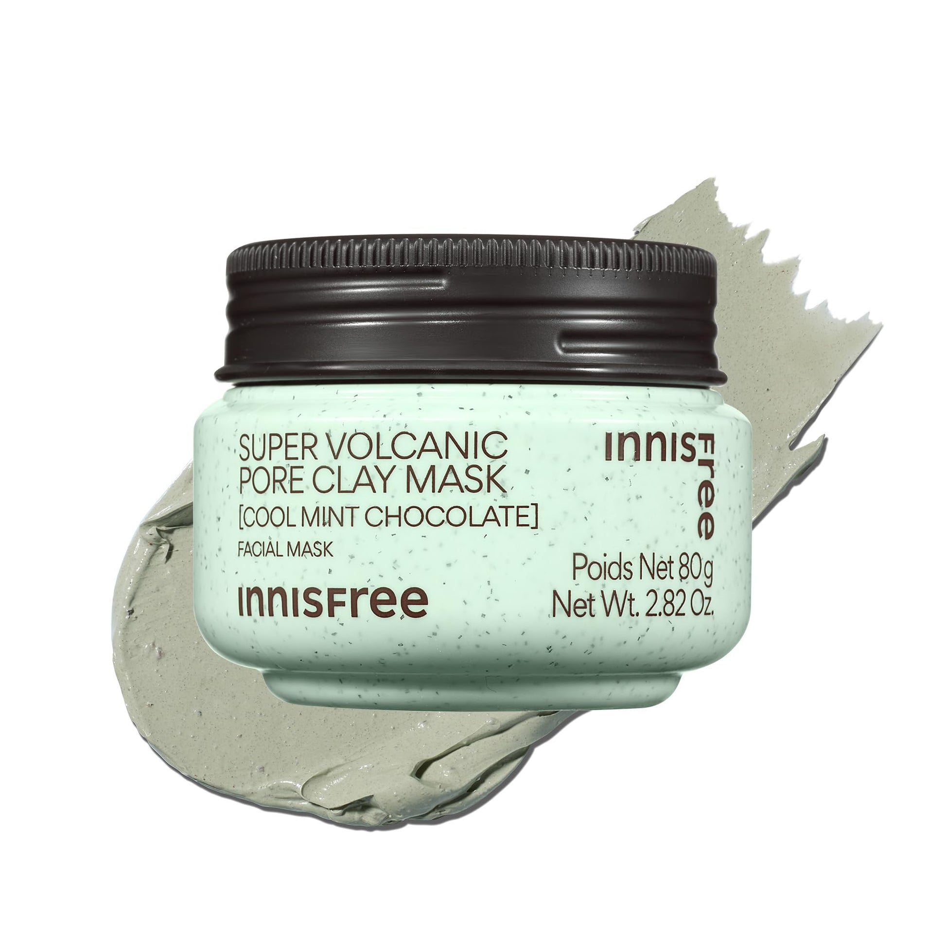 Innisfree Mint Chocolate Super Volcanic Clay Mask | Exfoliating Korean Mask with AHA and Hyaluronic