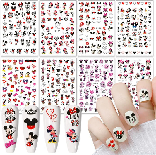 Valentines Nail Stickers Cute Cartoon Nail Art Stickers 3D Self Adhesive Nail Design Sticker Supply