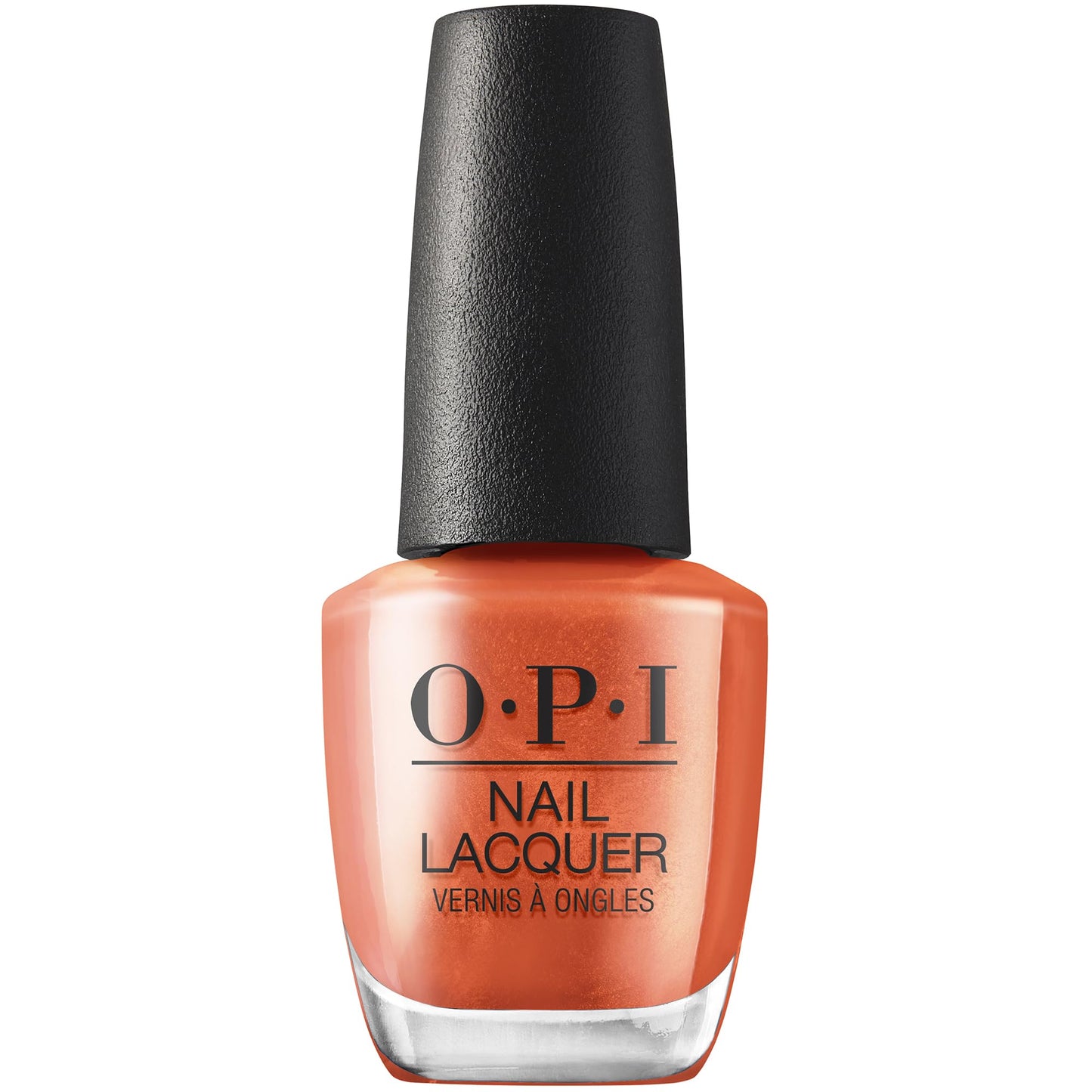 OPI Nail Lacquer Liquid Fire | Opaque Bright Orange Metallic Nail Polish