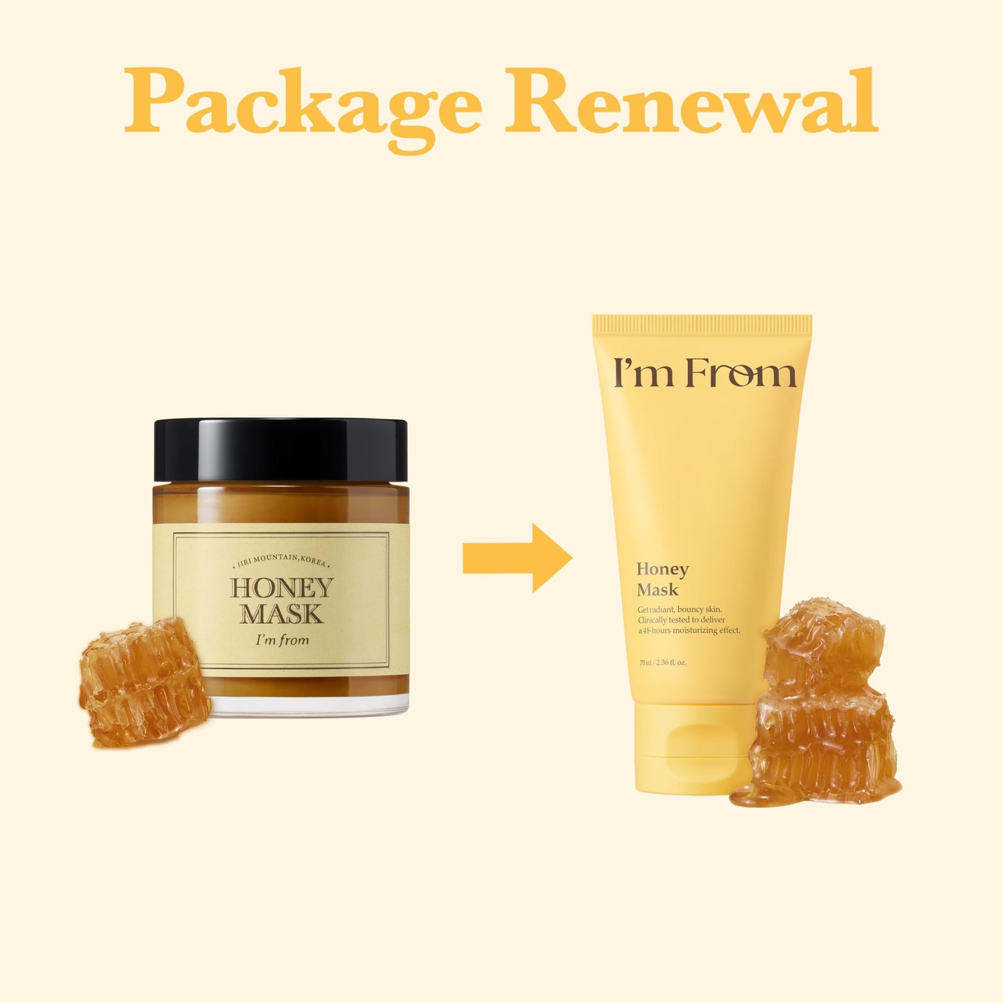 I'm from Honey Mask, Deep Nourishing Wash-Off Mask with Natural Honey, Glass & Dewy Glow