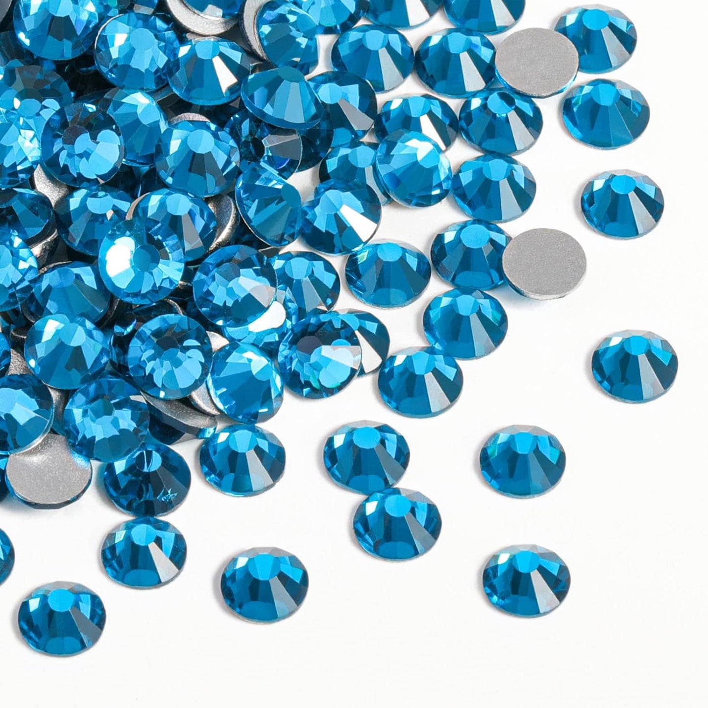 beadsland Flat Back Crystal Rhinestones Round Gems, Indicolite (2.3-2.5mm) SS8/1440pcs