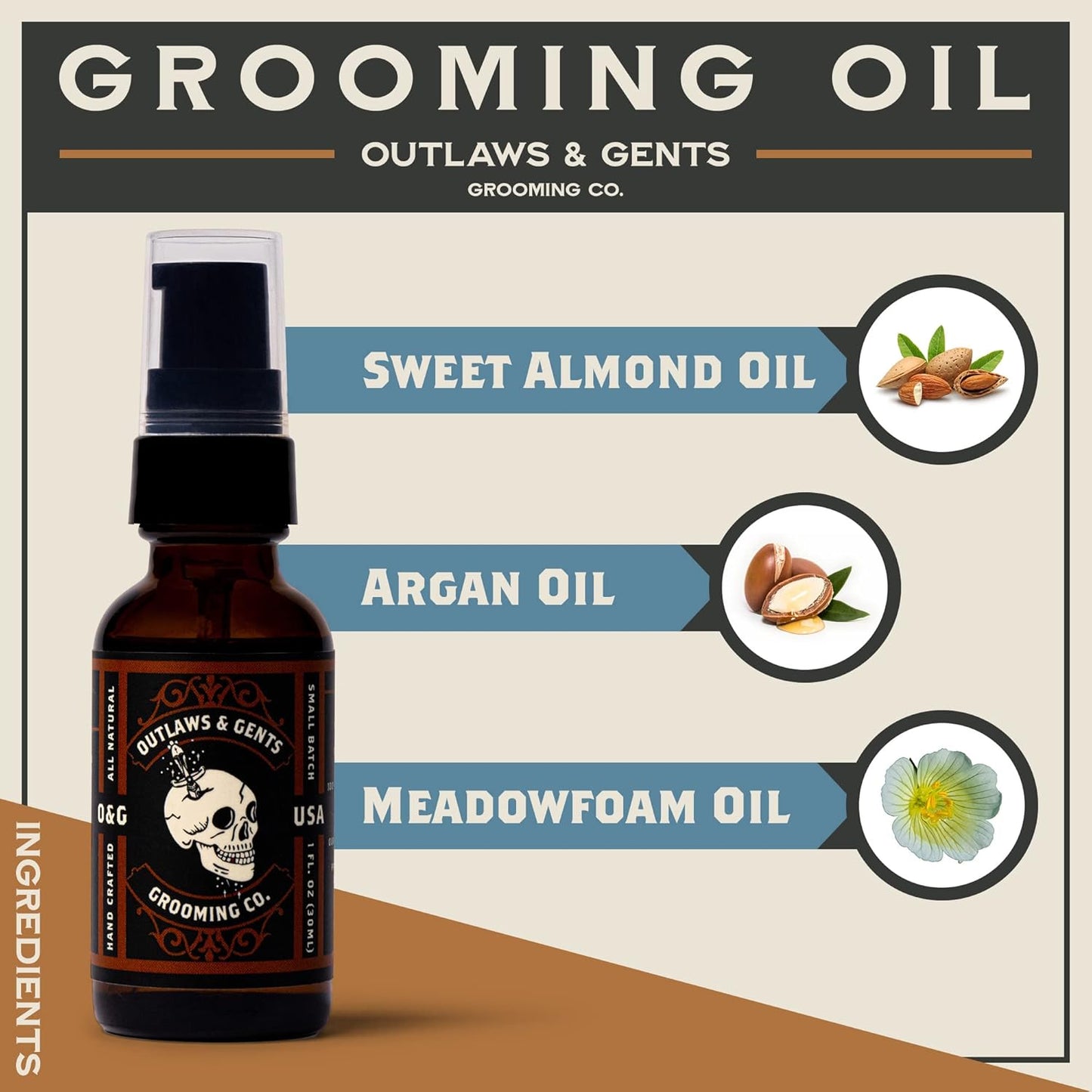 Outlaws & Gents Grooming Co Grooming Oil - All-Natural Beard and Hair Oil for Men - Moisturizes and Softens Hair, Reduces Itchiness and Flakiness (Pine & Cedar)