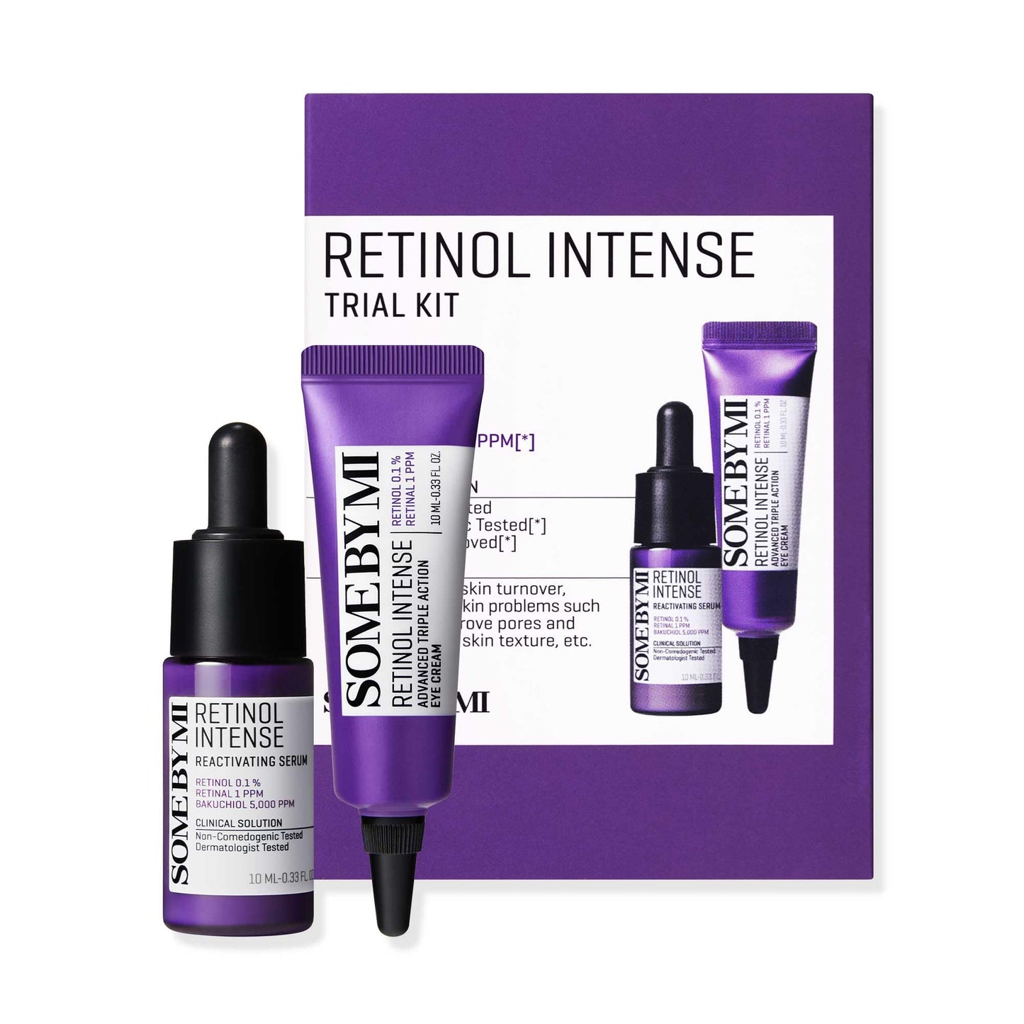 SOME BY MI Retinol Intense Trial Kit - Serum and Eye Cream, 0.33Oz - Mild Korean 0.1% Retinol Face