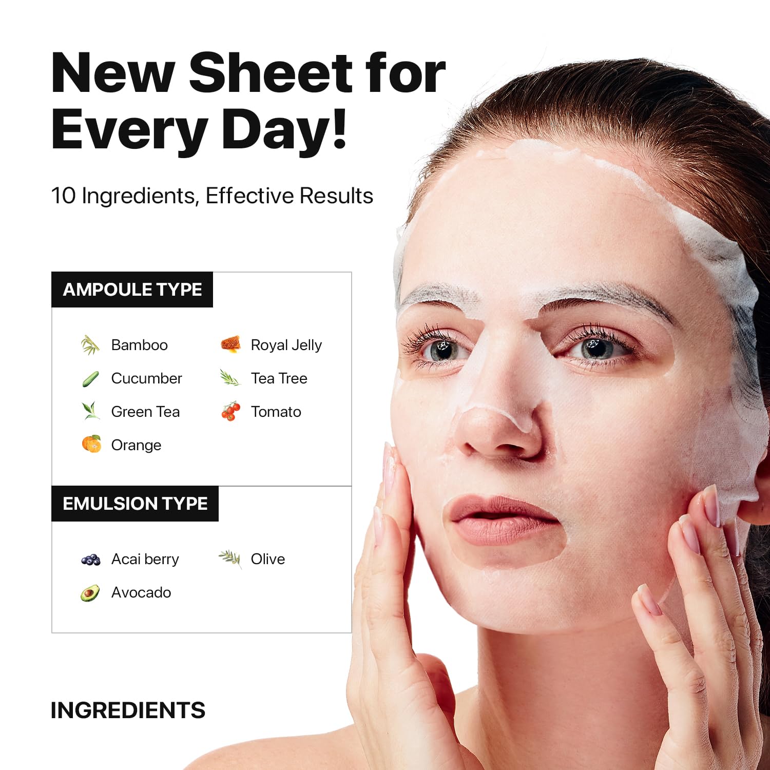 Nature Republic Real Nature Sheet mask set (10 Pack) | Moisturizing & Soothing Facial Masks with