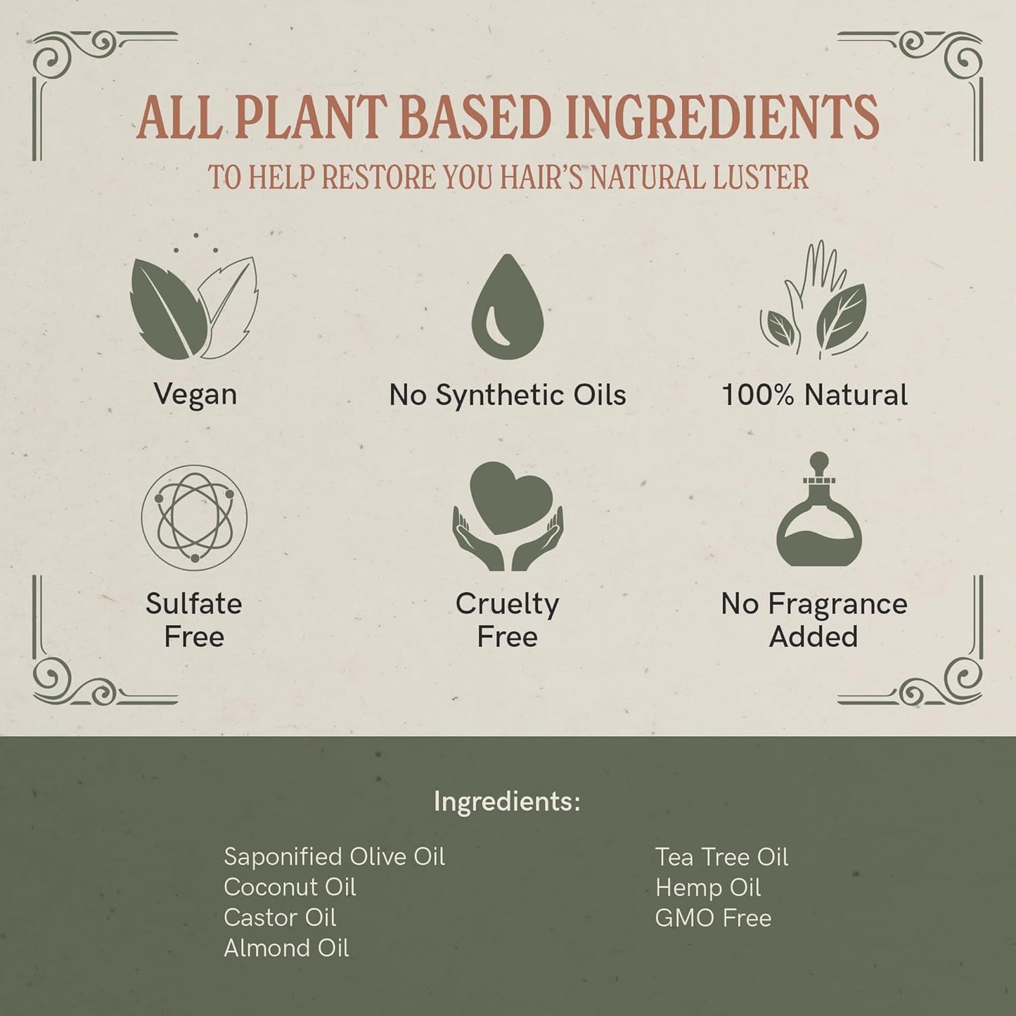 J·R·LIGGETT'S Shampoo Bar - Herbal Formula, All Natural Bar Shampoo for Hair with Coconut Oil & Castor Oil, Sulfate Free, GMO Free, Antioxidant-Rich Plant Oils, Promotes Scalp Balance, 3.5 oz - 3 Pack