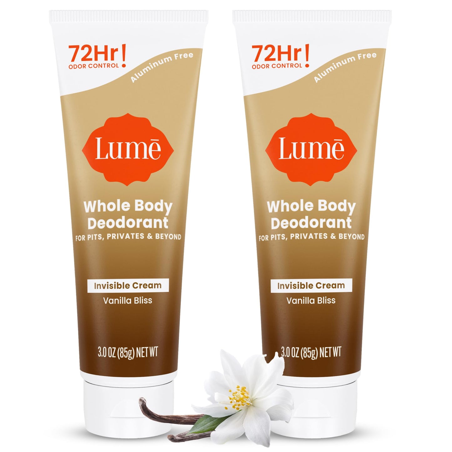 Lume Whole Body Deodorant - Cream Tube - 3 oz, 2 pk (Vanilla Bliss)