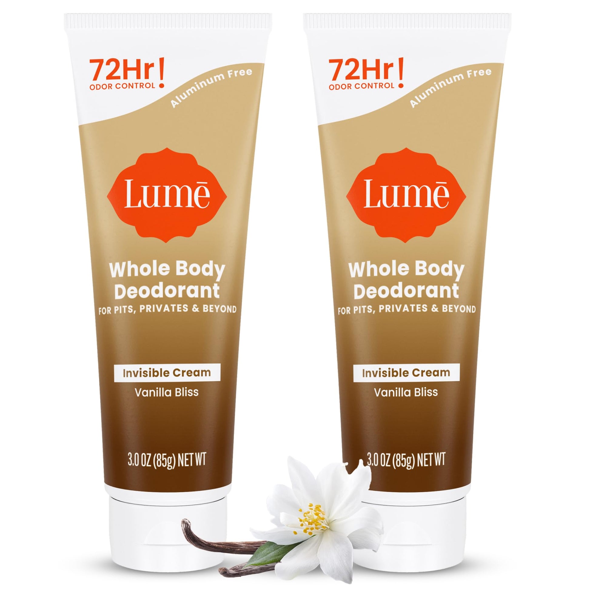 Lume Whole Body Deodorant - Cream Tube - 3 oz, 2 pk (Vanilla Bliss)