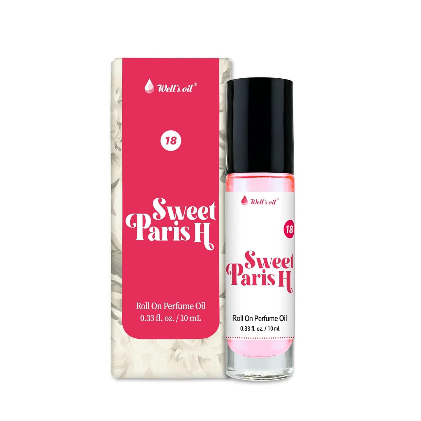 Well's Oil Roll-On Perfume Oil (Sweet Paris H) | Sweet & Fruity Notes | Long-Lasting | Paraben-Free | 0.33 Fl Oz / 10 ml