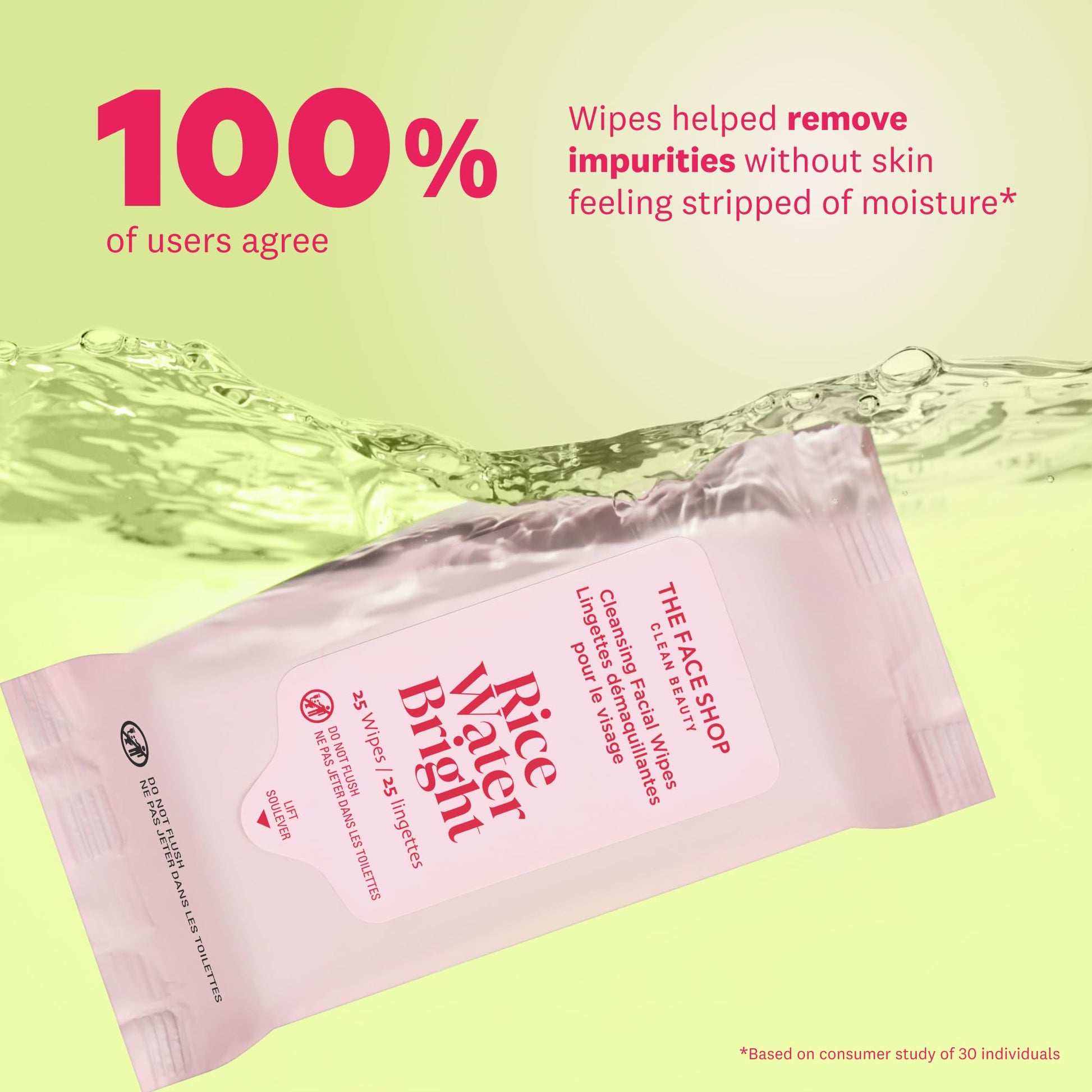 THE FACE SHOP X GLAMZILLA Rice Water Bright Cleansing Wipes On-the-Go Bundle for Face