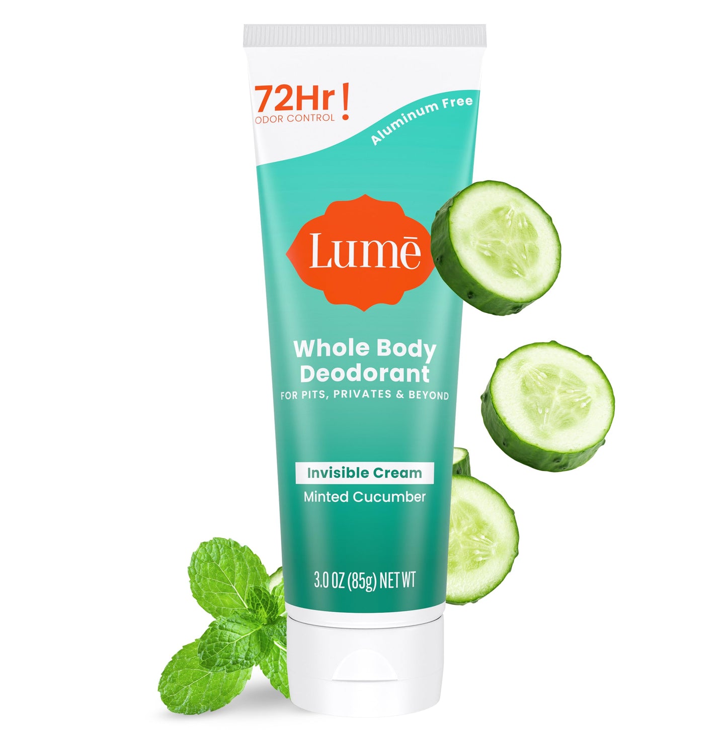 Lume Whole Body Deodorant - Cream Tube - 3 oz (Minted Cucumber)