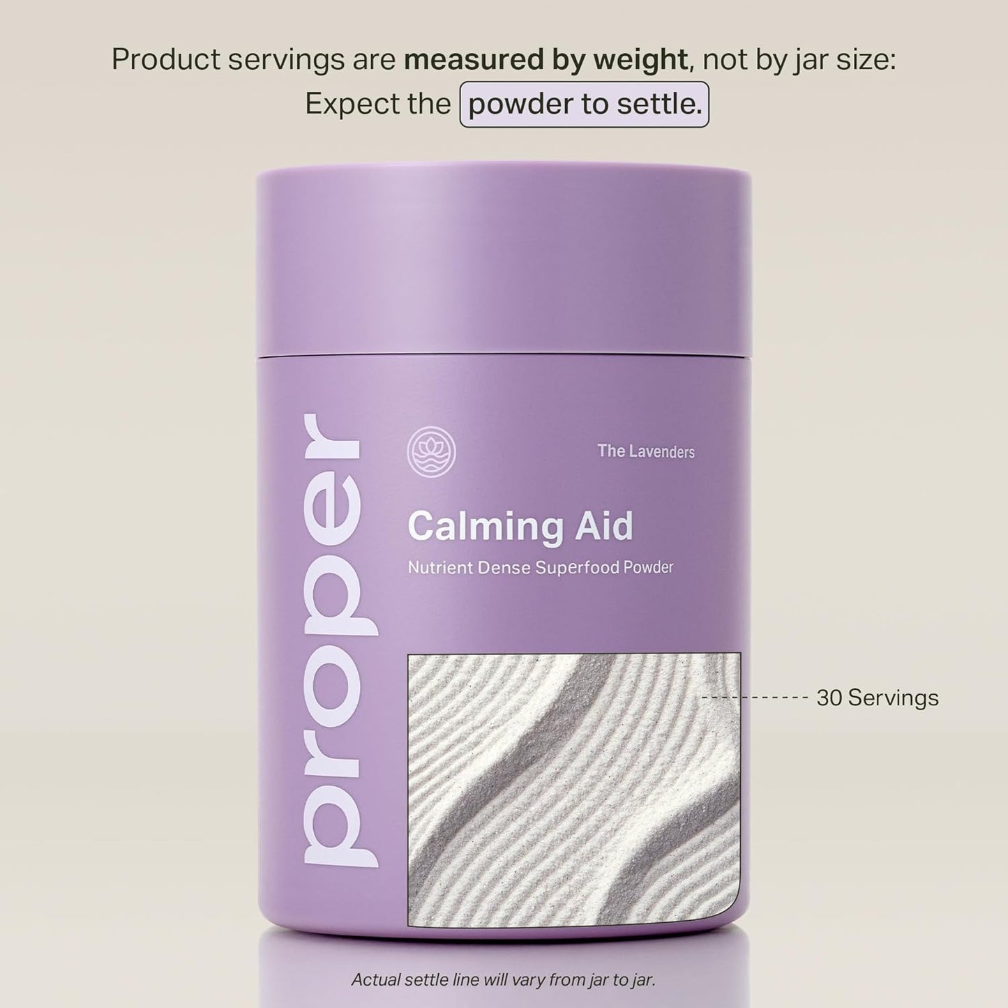 Proper, The Lavenders Calming Aid. Magnesium Supplement Relaxation Drink Mix with GABA, L-Theanine, Lavender, Lemon Balm, and Ashwagandha. Natural Calm Stress Support Supplements