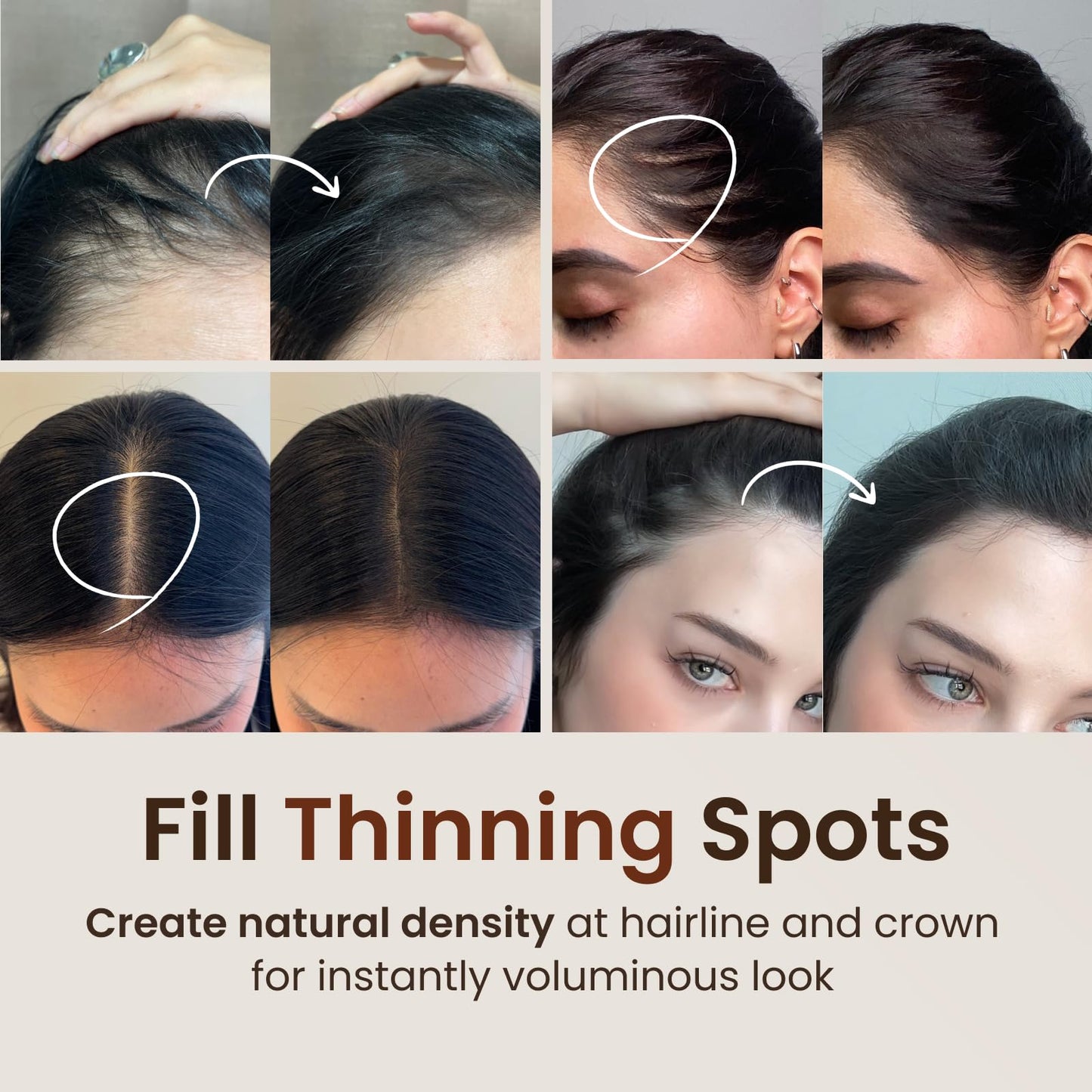 The Face Shop Quick Hair Puff - Natural Brown - Root Touch Up Hair Color, Hairline Powder Conceals