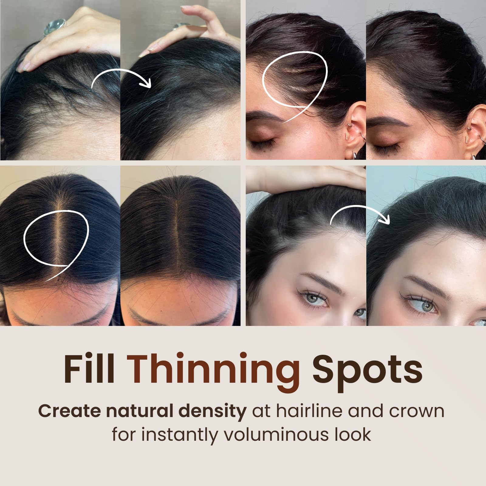 The Face Shop Quick Hair Puff - Natural Brown - Root Touch Up Hair Color, Hairline Powder Conceals