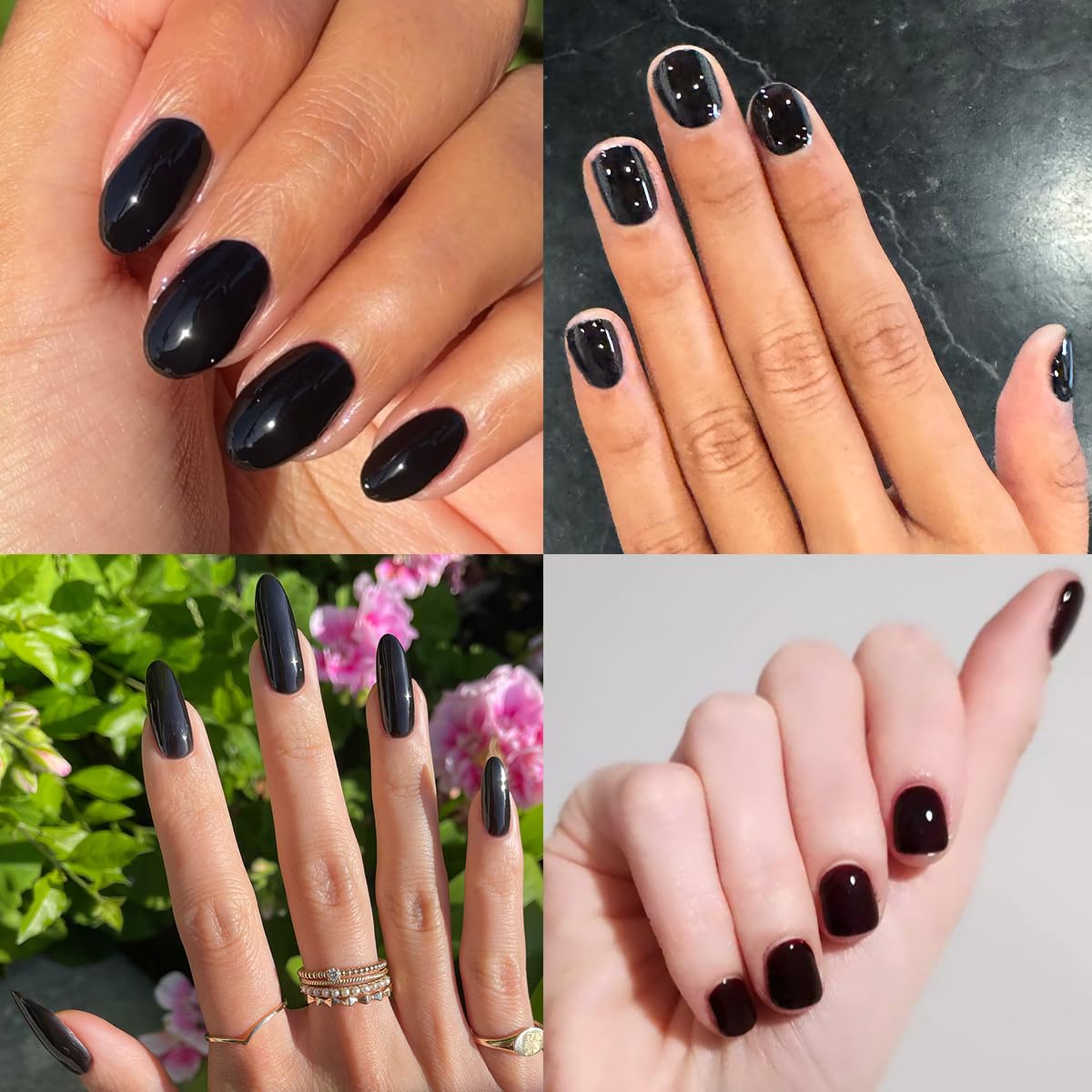 Olive & June Gel Polish | UV LED Nail Lamp Needed | Long Lasting Formula | Up to 21 Days of Wear | Damage-Free Removal | Salon-Quality Manicure, Pedicure at Home | E+M | Inky Black