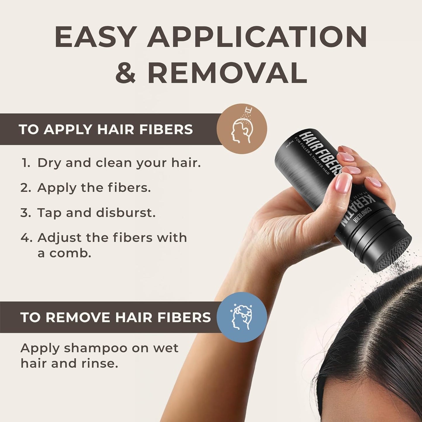 Keratin Hair Fibers for Men & Women - Fill In Fine or Thinning Hair, Instantly Thicker, Fuller Looking Hair (Auburn 15g)