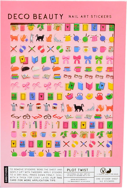 Plot Twist Nail Stickers - Lightweight & Easy-to-Apply Nail Art with Trendy Designs - Durable &