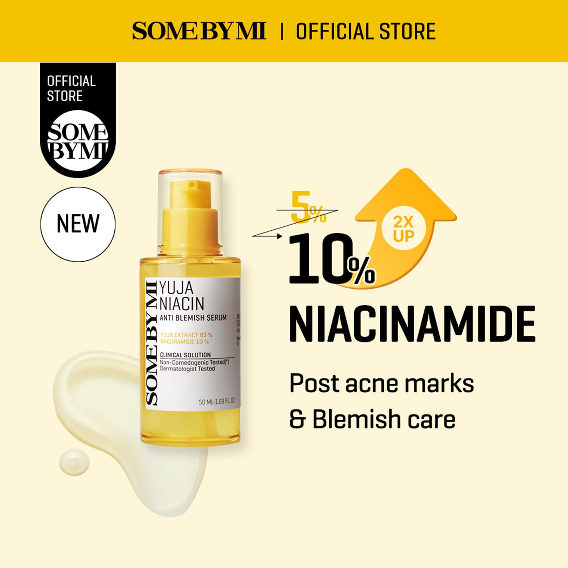 SOME BY MI Yuja Niacin Anti Blemish Serum – 1.69oz, 50ml – Korean 10% Niacinamide & Vitamin C Serum