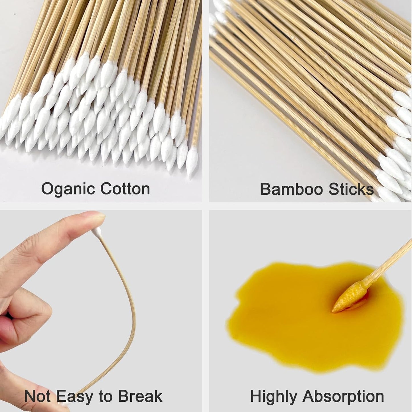 Gun Cleaning Swabs, Dual - Ends Tips, 6 Inch Gun Cleaning Supplies, Long Cotton Swabs with Bamboo Sticks in A Storage Case for Gun Cleaning and Maintenance
