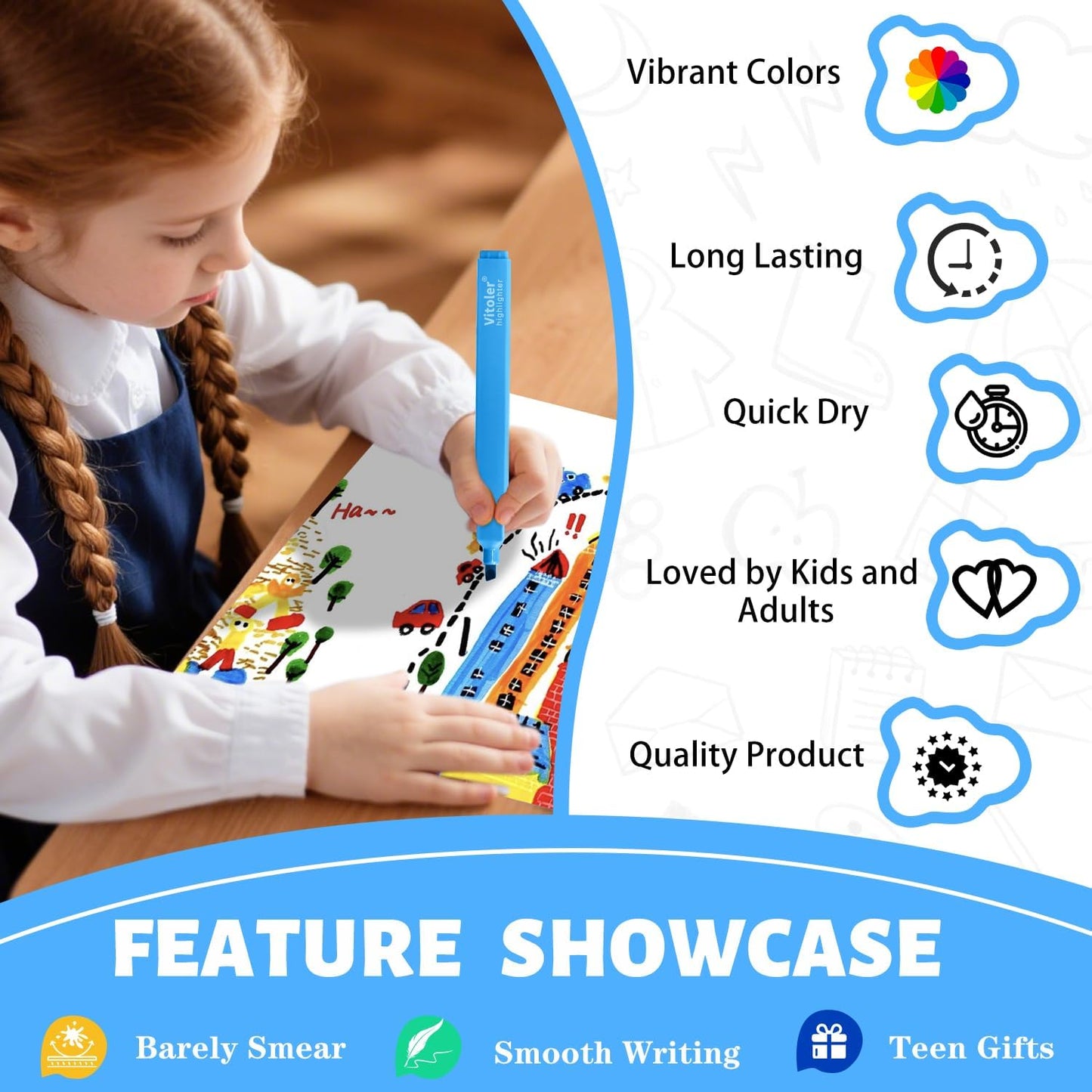 Aesthetic Highlighters,10 pcs, Chisel Tip, Vibrant Colors,Pastel Highlighters Assorted Colors, Bulk Highlighte for Bible Journaling Planner Notes School Supplies