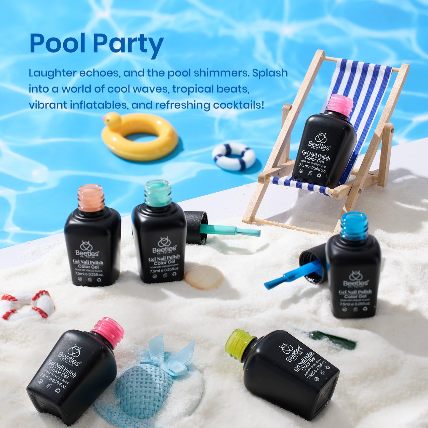 beetles Gel Polish Set, 6 Colors Pool Party Holiday Collection